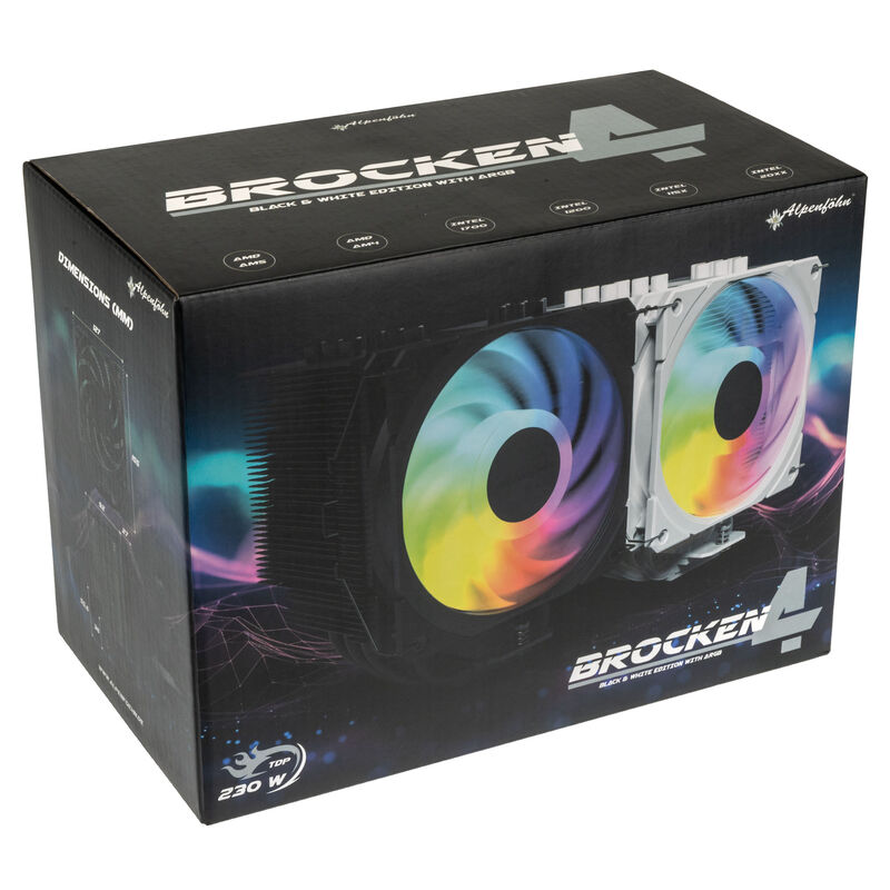 Alpenföhn Brocken 4 ARGB CPU-kjøler 120 mm svart 230 W - Alpenföhn