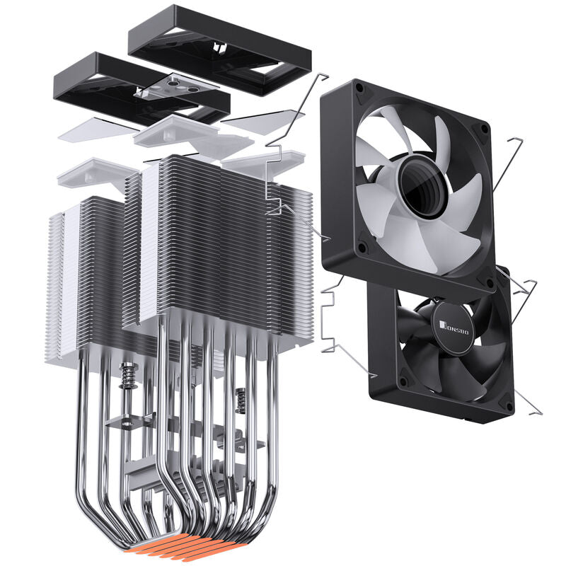 Jonsbo CR-1400 DV2 CPU-kjøler dobbelttårn 92 mm svart - Jonsbo