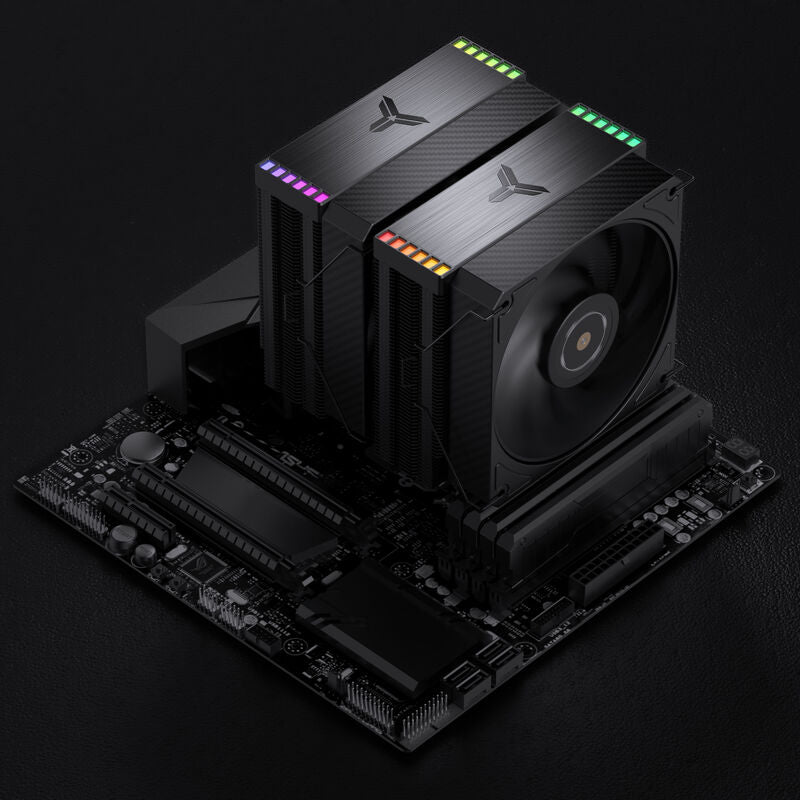Jonsbo HX6280 CPU-kjøler dobbelttårn PWM RGB 130 mm hvit - Jonsbo