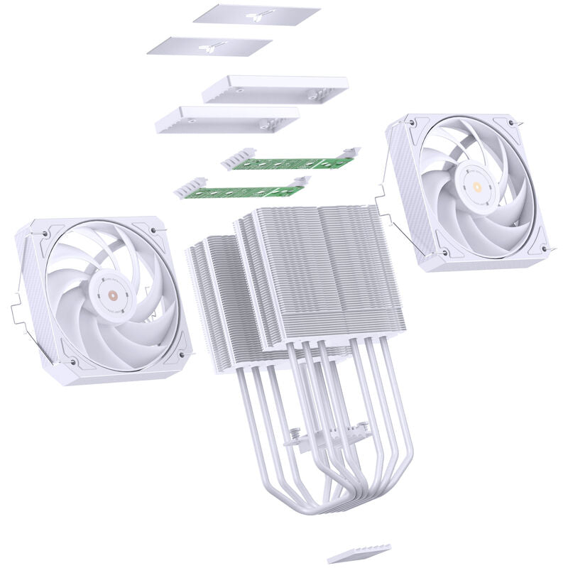Jonsbo HX6280 CPU-kjøler dobbelttårn PWM RGB 130 mm hvit - Jonsbo