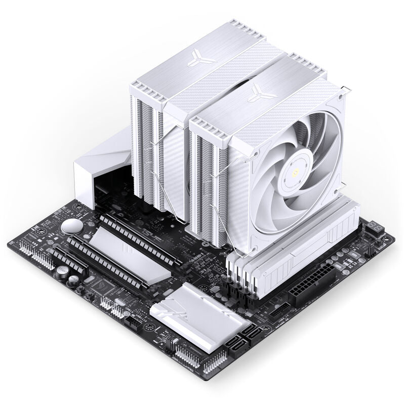 Jonsbo HX6280 CPU-kjøler dobbelttårn PWM RGB 130 mm hvit - Jonsbo