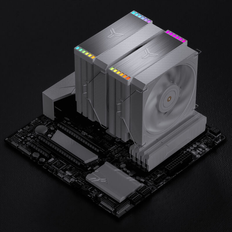 Jonsbo HX6280 CPU-kjøler dobbelttårn PWM RGB 130 mm hvit - Jonsbo