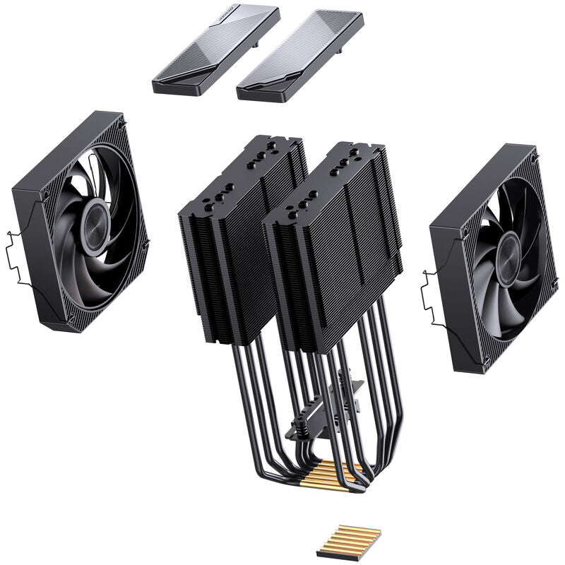 Jonsbo CA90 CPU-kjøler dobbelttårn 130/120 mm PWM ARGB svart - Jonsbo