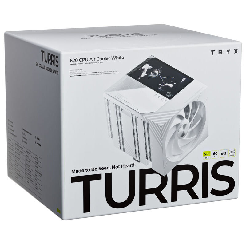 TRYX TURRIS T620 CPU-kjøler dobbelttårn 5" skjerm 120 mm svart - TRYX