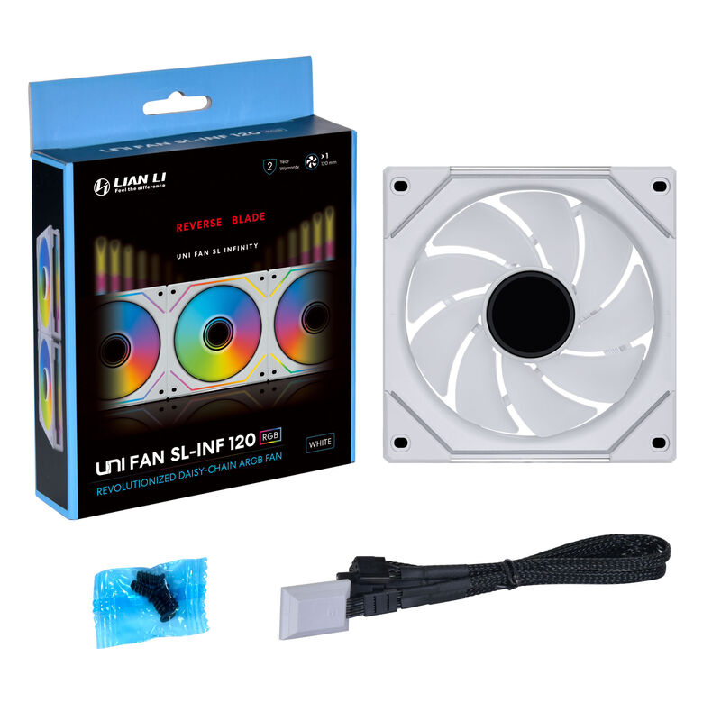 Lian Li UNI FAN SL-INF 120 Reverse Blade ARGB PWM vifte 3-pakning - Lian Li