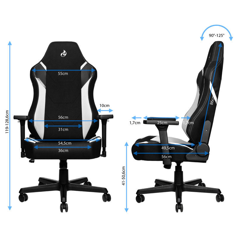 Nitro Concepts X1000 gamingstol Radiant White stoff - Nitro Concepts