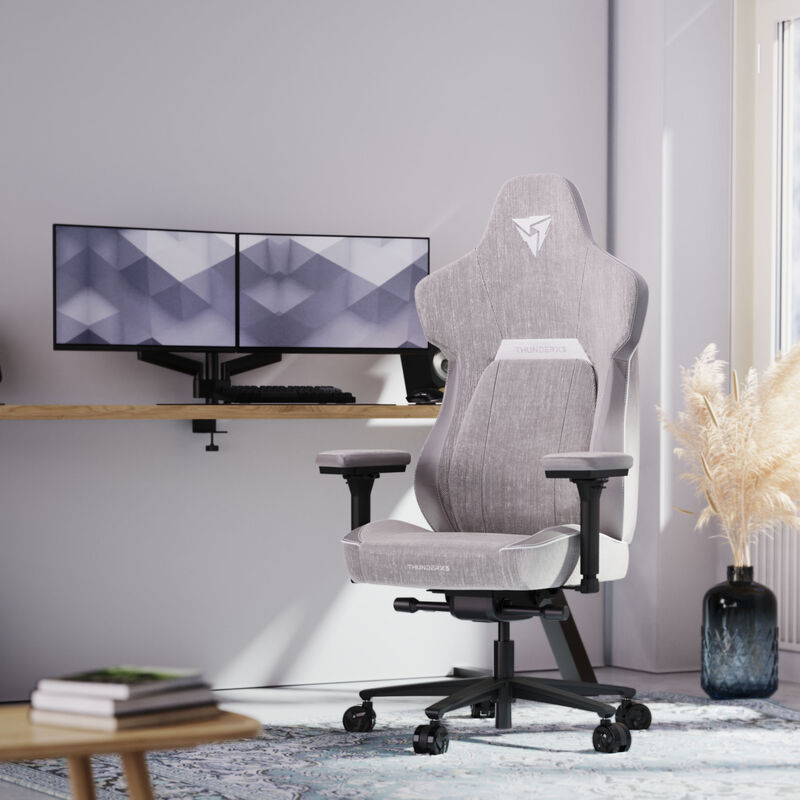 ThunderX3 CORE Loft ergonomisk gamingstol lysegrå stoff - ThunderX3