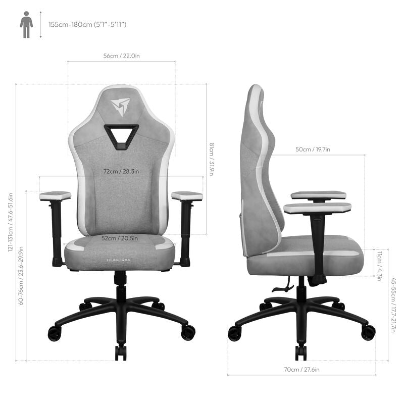 ThunderX3 EAZE Loft gamingstol svart/grå 150 kg - ThunderX3