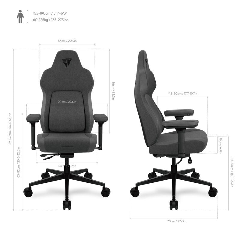 ThunderX3 CORE Smart ergonomisk gamingstol svart - ThunderX3