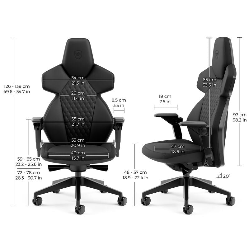 noblechairs DAWN gamingstol kunstlær svart 110 kg - noblechairs