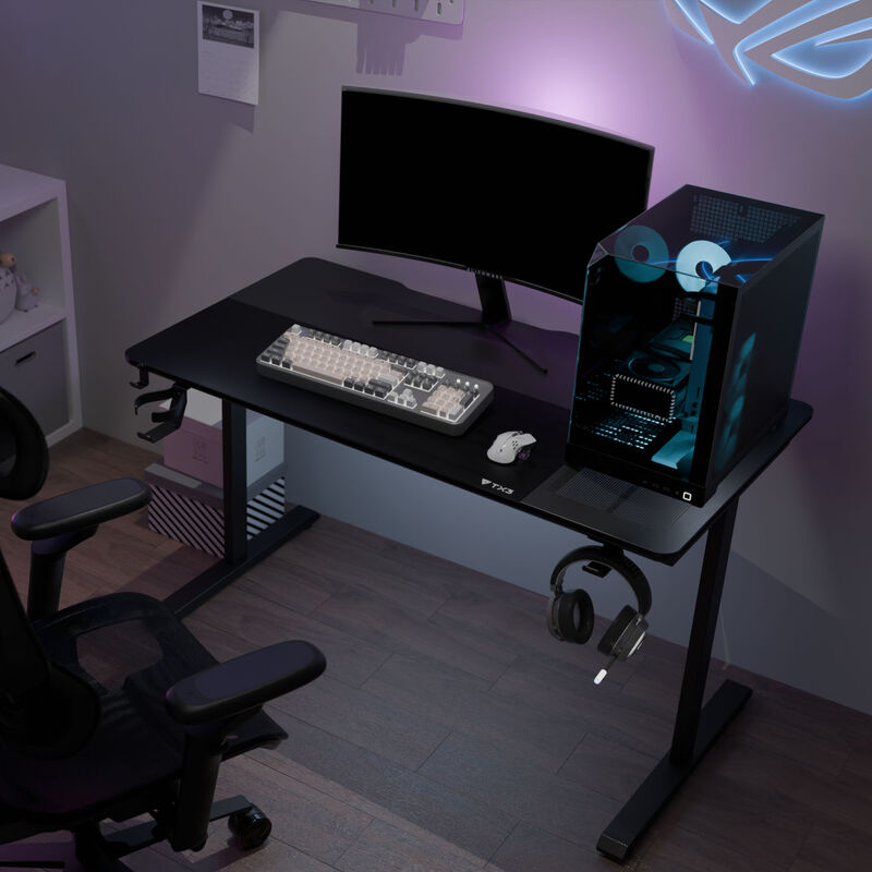 ThunderX3 LAB-X Lite gamingpult 130 cm herdet glass svart - ThunderX3