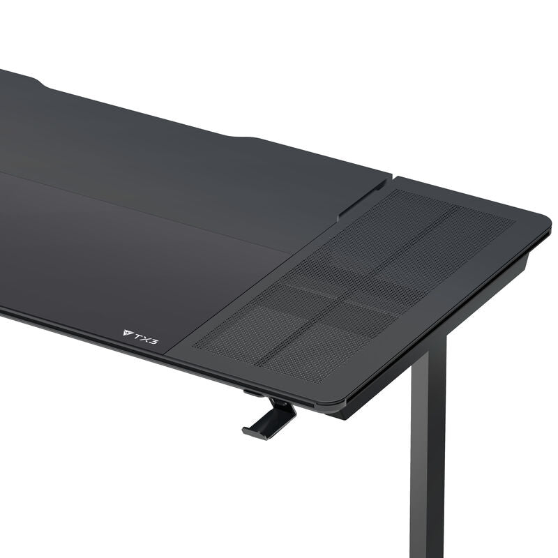 ThunderX3 LAB-X Lite gamingpult 130 cm herdet glass svart - ThunderX3