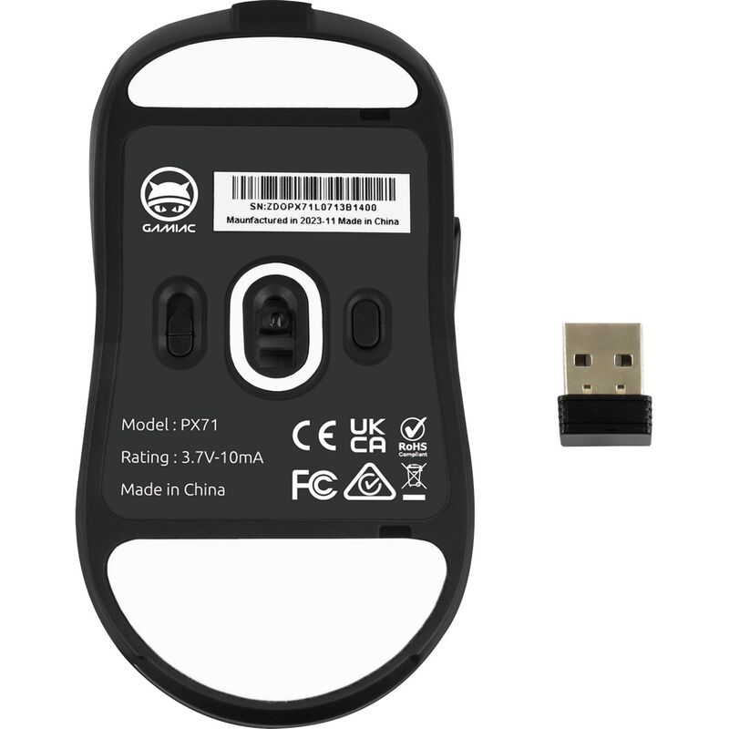 GAMIAC PX71 trådløs gamingmus 16000 DPI 71 g hvit - GAMIAC