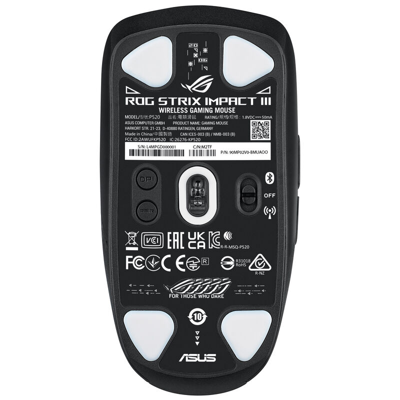 ASUS ROG Strix Impact III Wireless gamingmus 36000 DPI hvit - ASUS