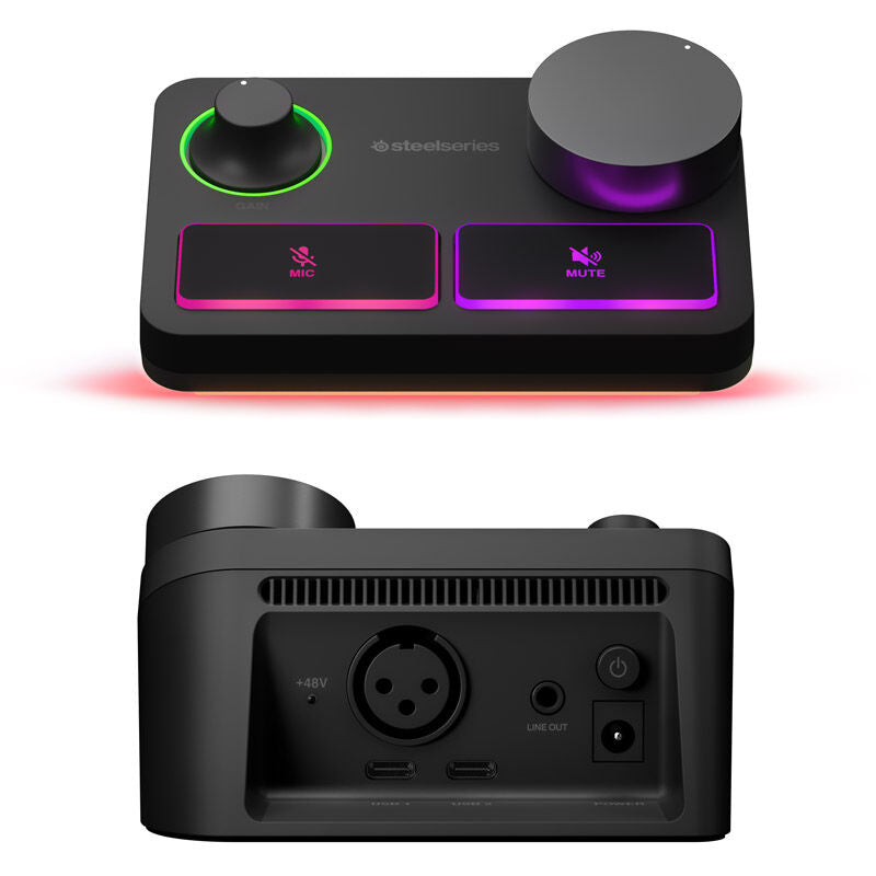 SteelSeries Alias Pro mikrofon med XLR Stream Mixer RGB - SteelSeries