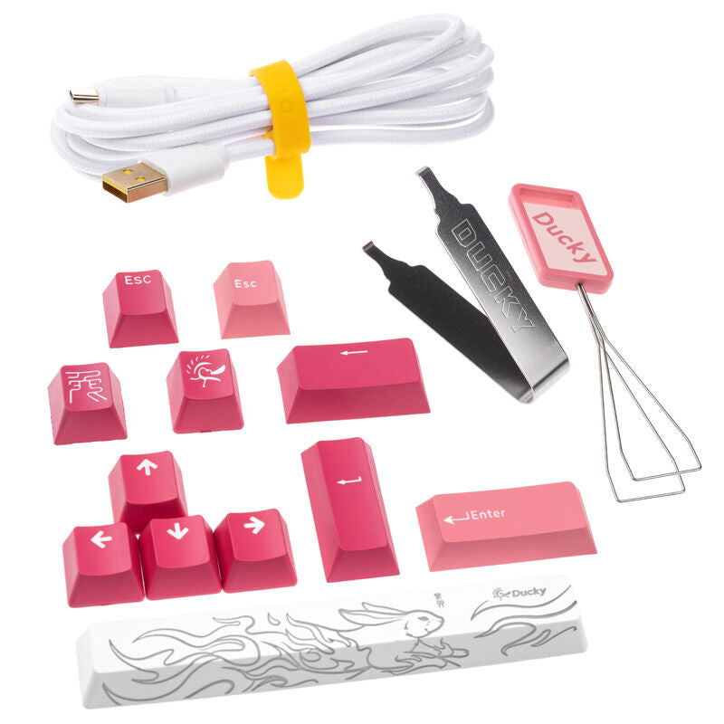 Ducky One 3 Gossamer Pink gamingtastatur mekanisk MX-Blue ANSI - Ducky