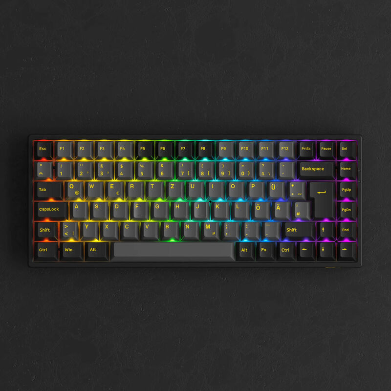 AKKO 3084B Plus Black & Gold gamingtastatur 75% trådløs RGB - AKKO