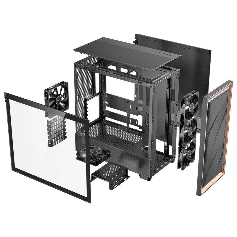 Antec Flux kabinett midtårn E-ATX herdet glass svart - Antec