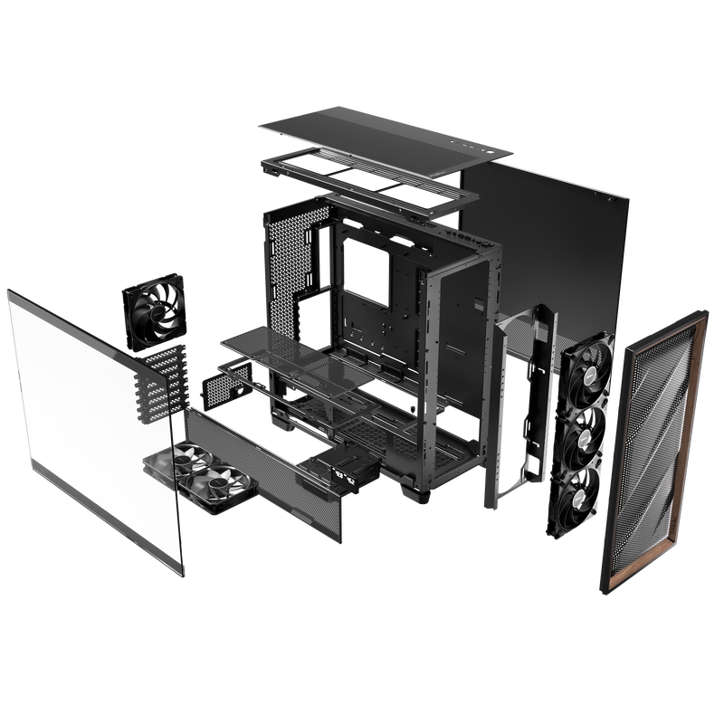 Antec Flux Pro kabinett fulltårn E-ATX herdet glass svart - Antec