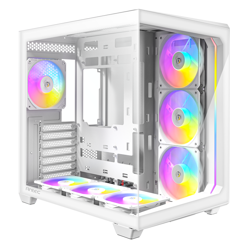 Antec C5 kabinett midtårn ATX ARGB herdet glass hvit - Antec