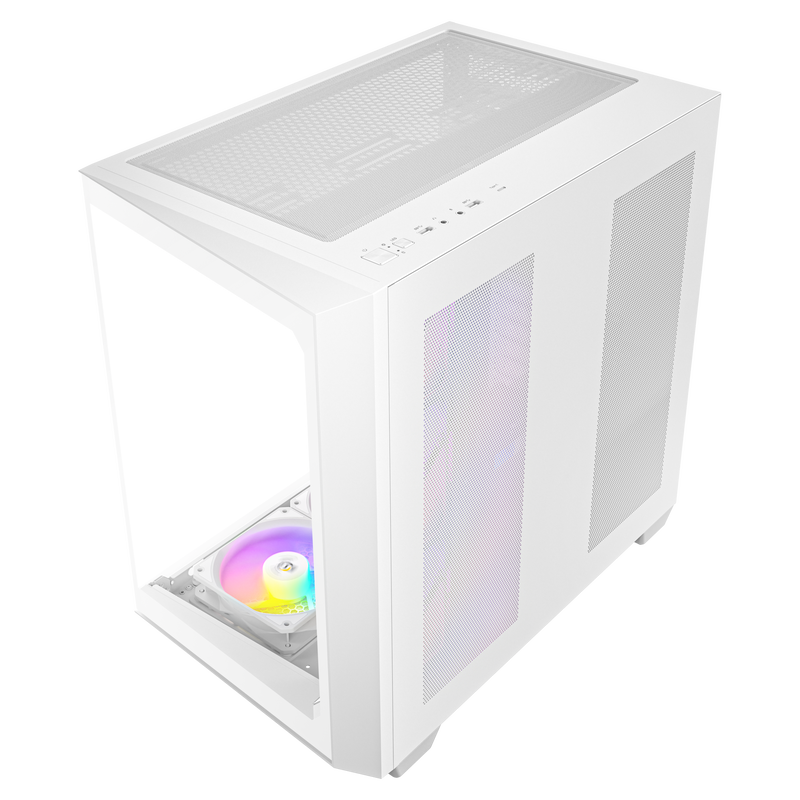 Antec C5 kabinett midtårn ATX ARGB herdet glass hvit - Antec