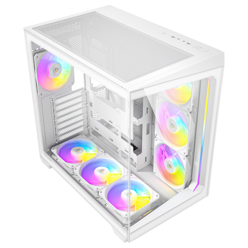 Antec C5 kabinett midtårn ATX ARGB herdet glass hvit - Antec