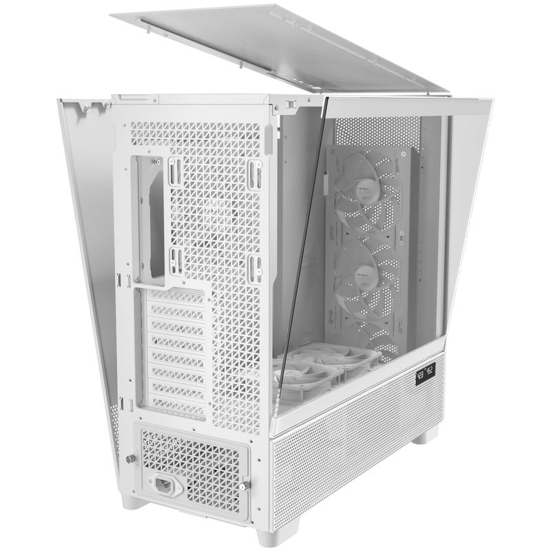 Antec Flux Pro kabinett fulltårn E-ATX herdet glass hvit - Antec