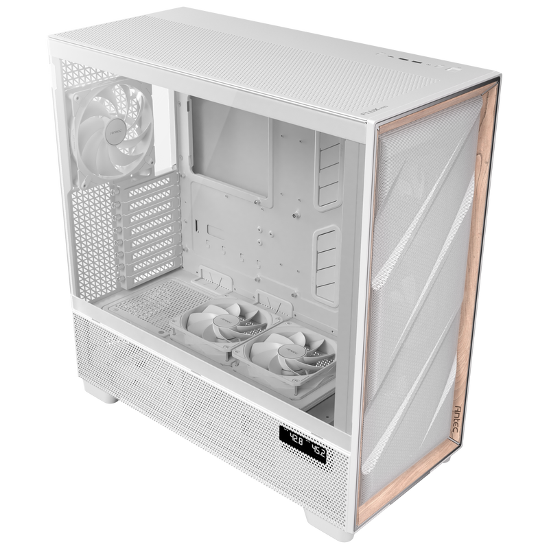 Antec Flux Pro kabinett fulltårn E-ATX herdet glass hvit - Antec