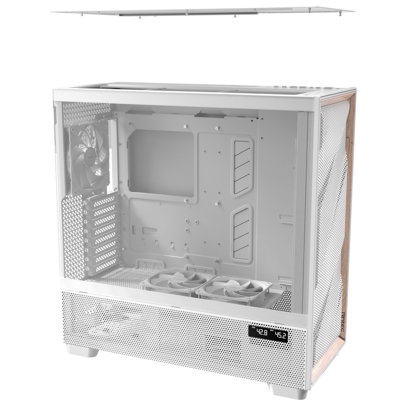 Antec Flux Pro kabinett fulltårn E-ATX herdet glass hvit - Antec