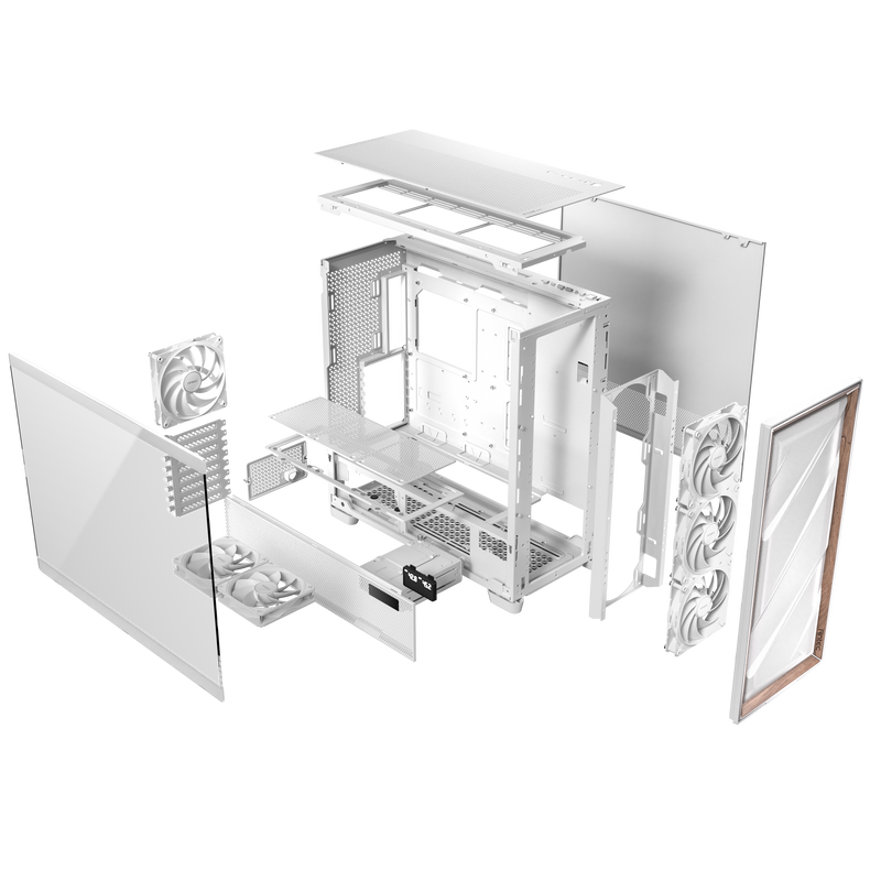 Antec Flux Pro kabinett fulltårn E-ATX herdet glass hvit - Antec