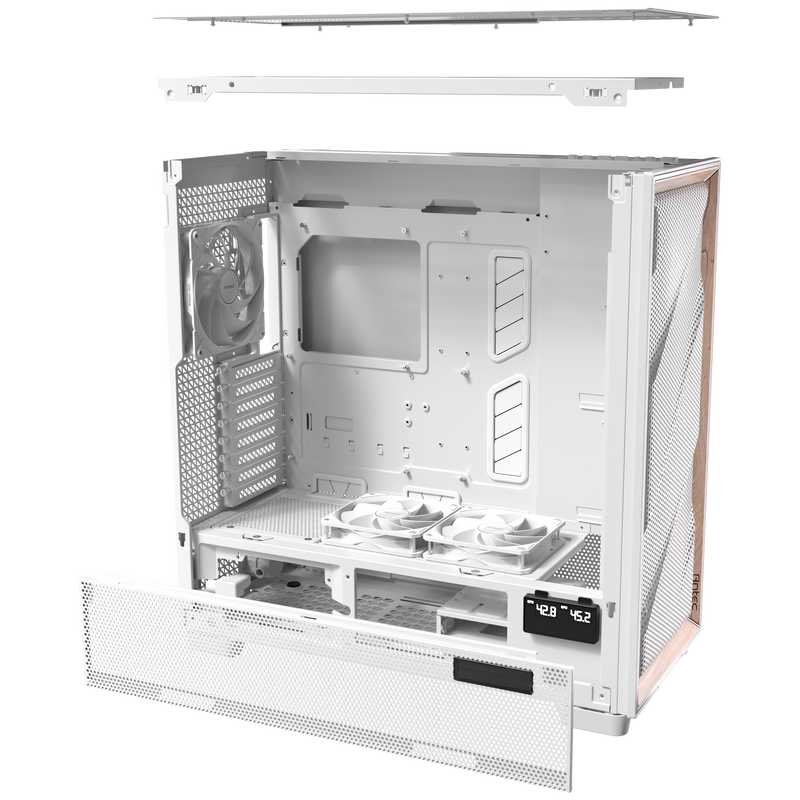 Antec Flux Pro kabinett fulltårn E-ATX herdet glass hvit - Antec