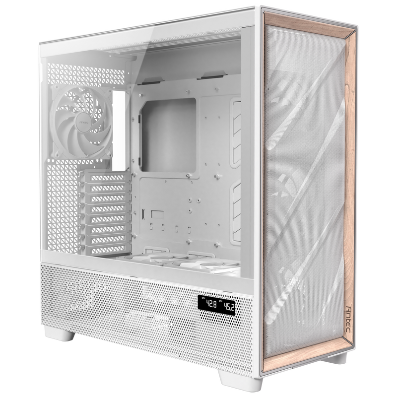 Antec Flux Pro kabinett fulltårn E-ATX herdet glass hvit - Antec