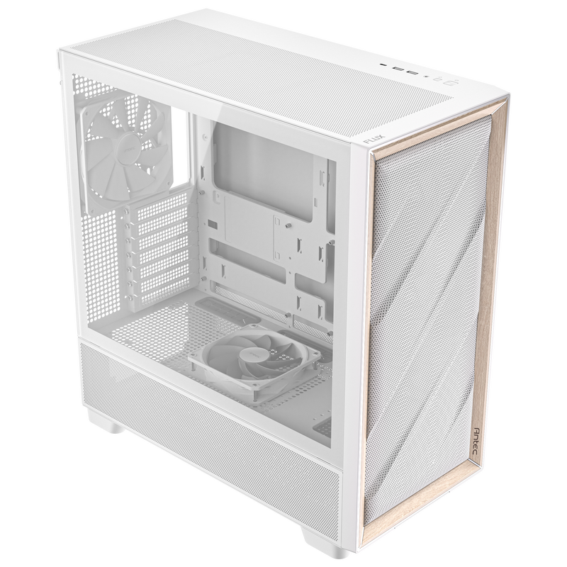 Antec Flux kabinett midtårn E-ATX herdet glass hvit - Antec