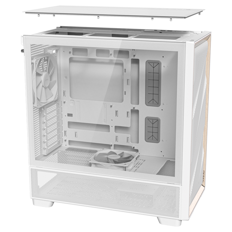 Antec Flux kabinett midtårn E-ATX herdet glass hvit - Antec