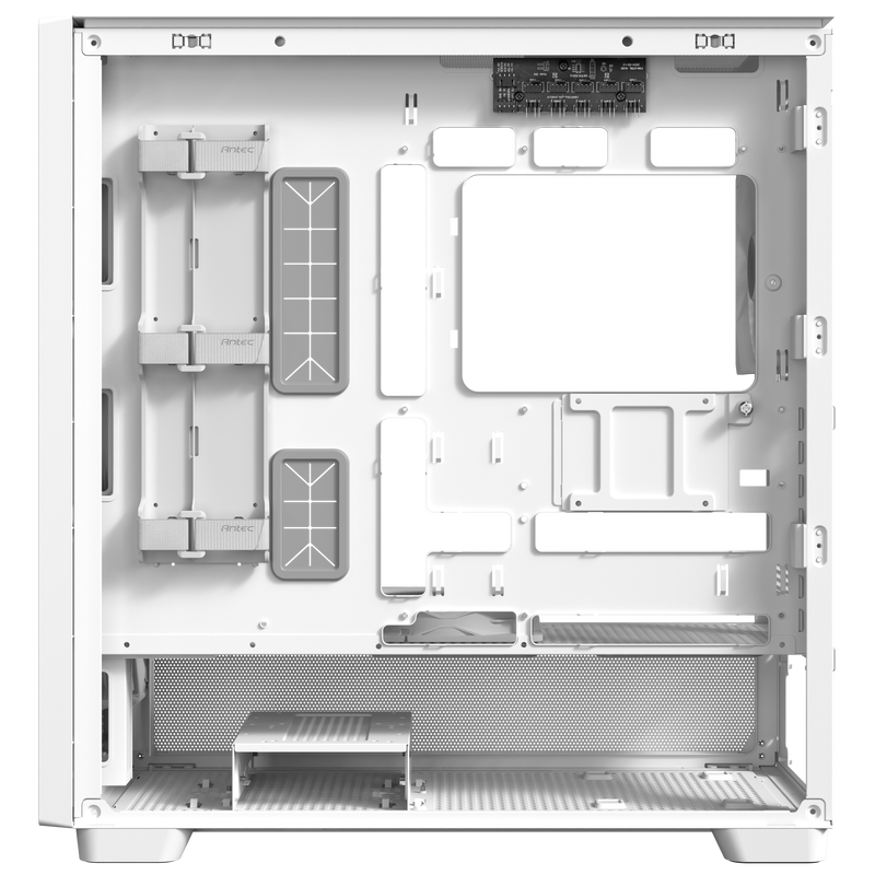 Antec Flux kabinett midtårn E-ATX herdet glass hvit - Antec