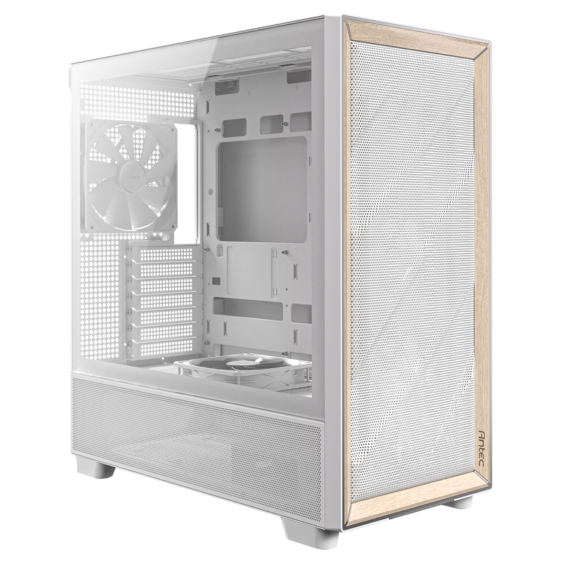 Antec Flux kabinett midtårn E-ATX herdet glass hvit - Antec