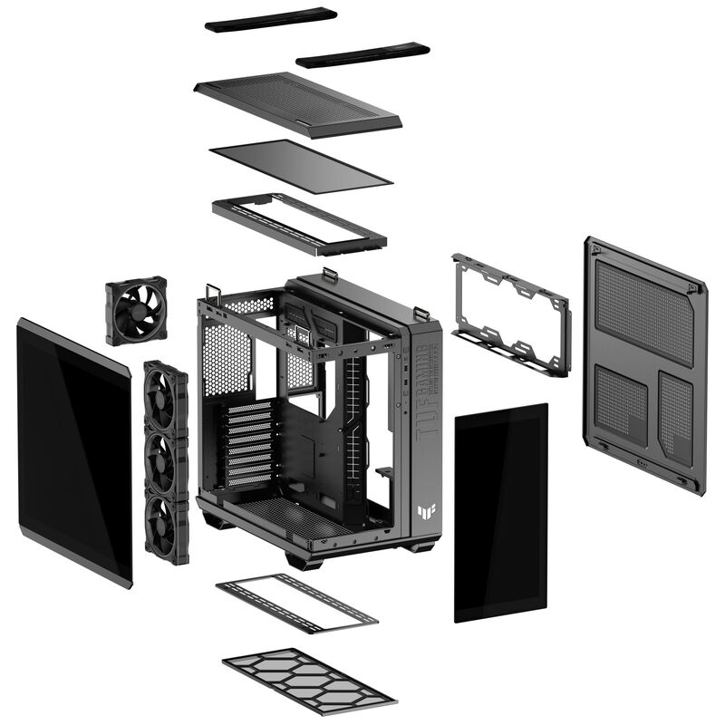 ASUS TUF Gaming GT502 Horizon kabinett midtårn ATX herdet glass - ASUS
