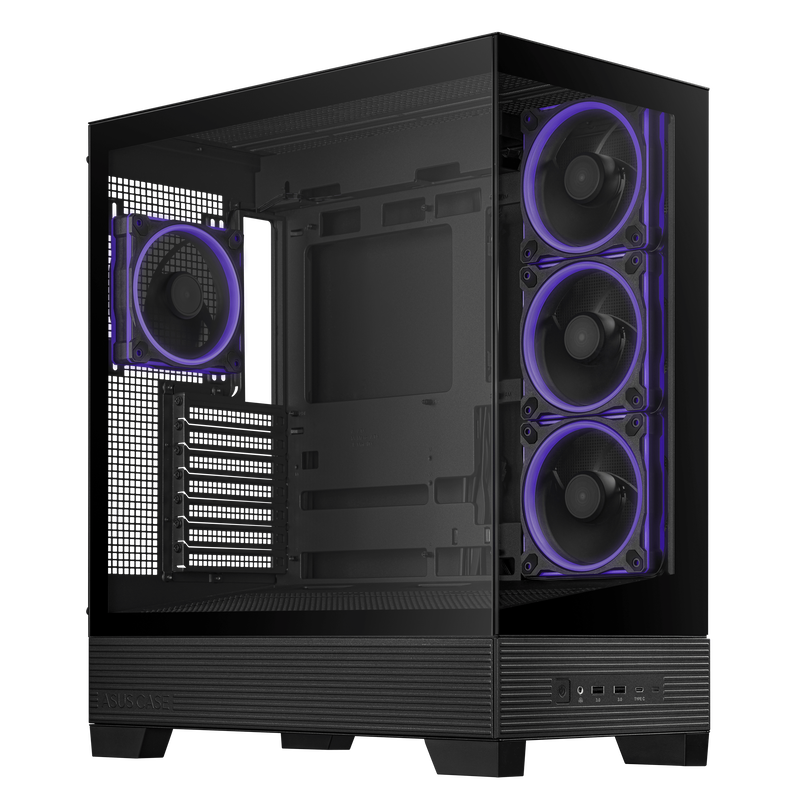ASUS A31 Plus TG ARGB kabinett midtårn ATX herdet glass hvit - ASUS