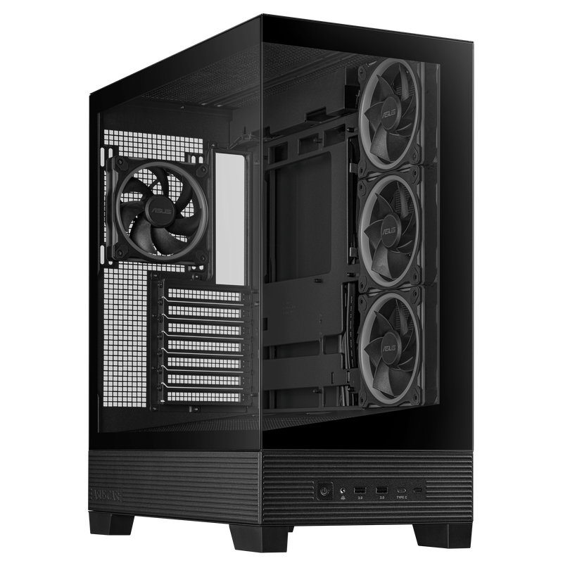 ASUS A31 Plus TG ARGB kabinett midtårn ATX herdet glass hvit - ASUS