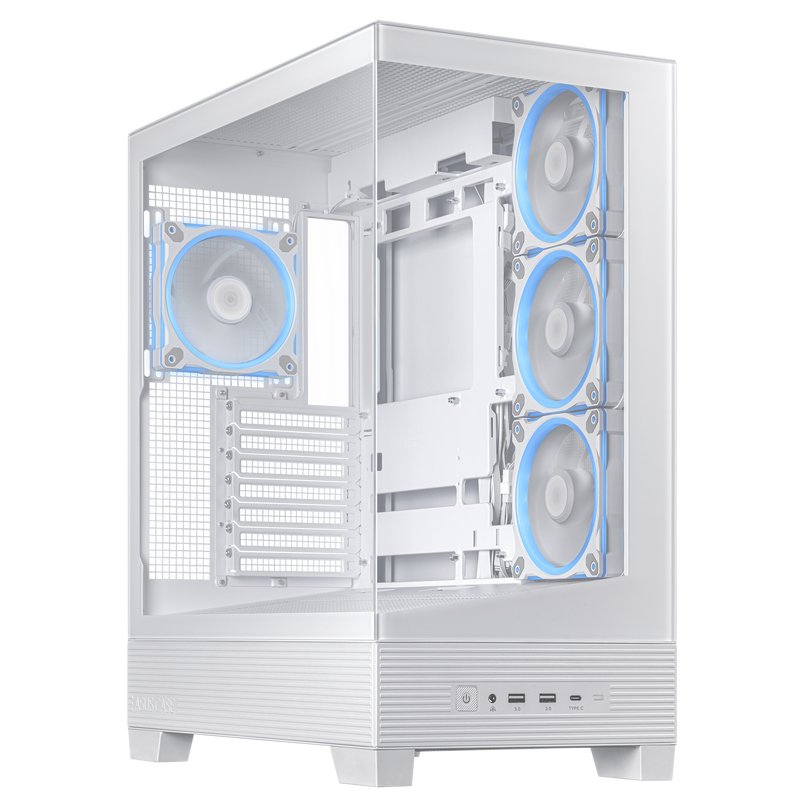 ASUS A31 Plus TG ARGB kabinett midtårn ATX herdet glass hvit - ASUS