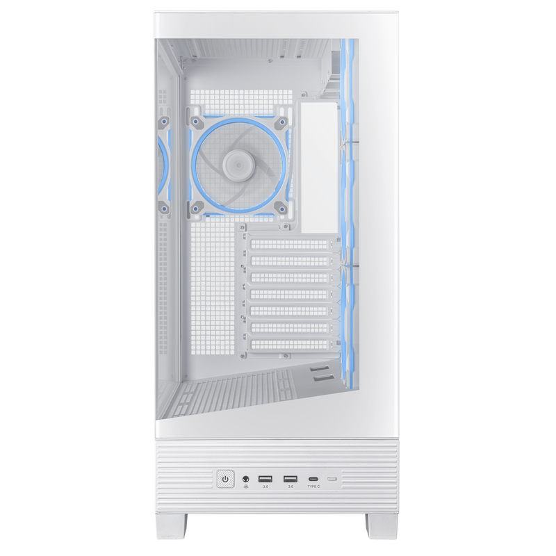 ASUS A31 Plus TG ARGB kabinett midtårn ATX herdet glass hvit - ASUS