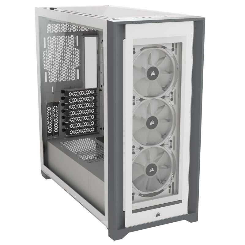 Corsair iCUE 5000X RGB kabinett midtårn herdet glass hvit - Corsair