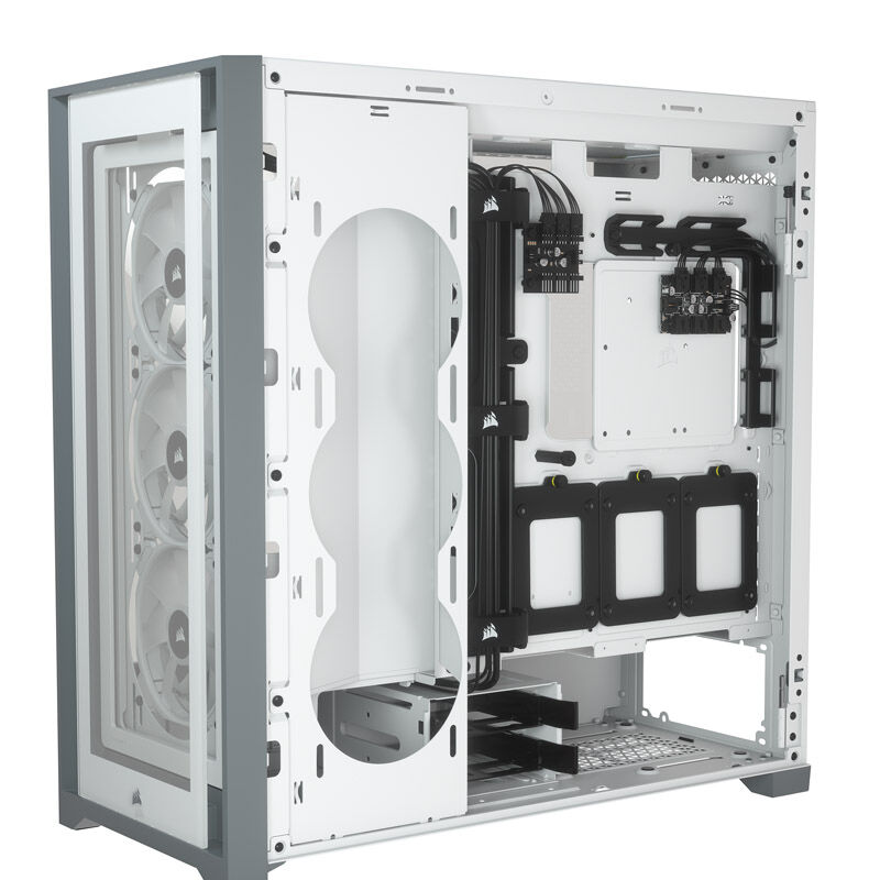 Corsair iCUE 5000X RGB kabinett midtårn herdet glass hvit - Corsair