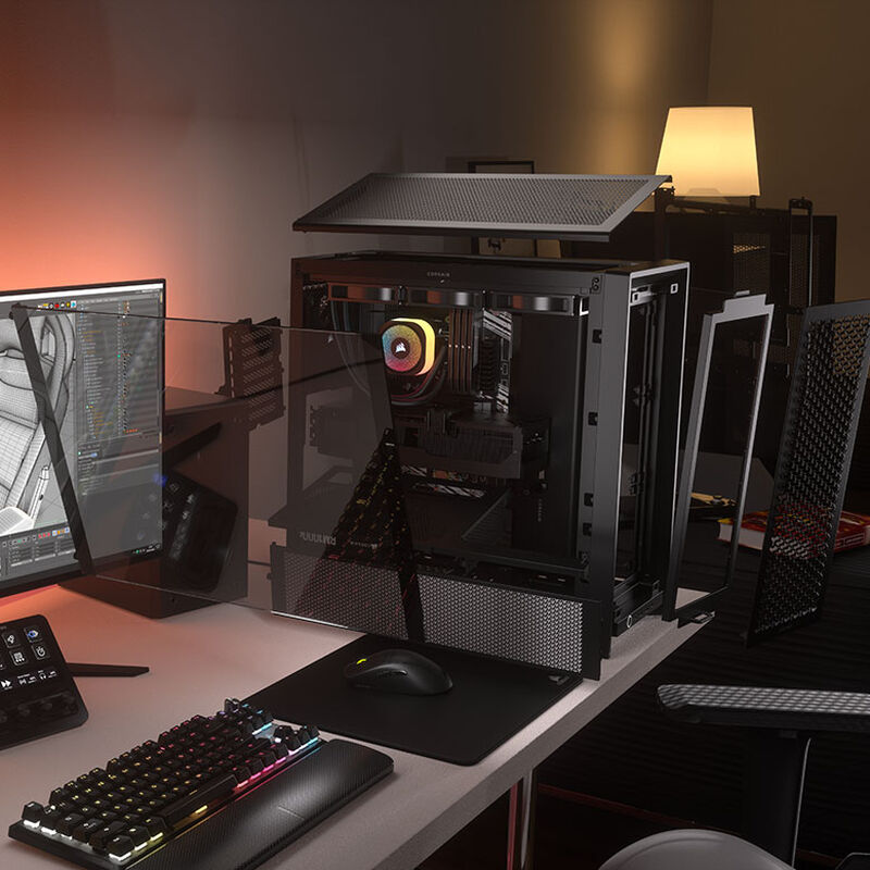 Corsair Frame 4000D kabinett midtårn E-ATX herdet glass - Corsair