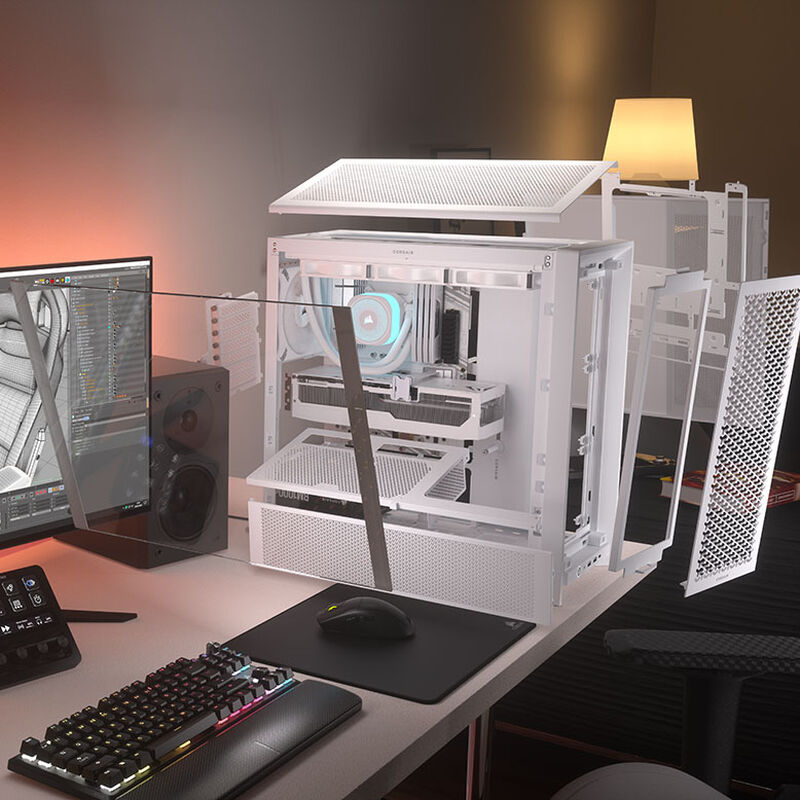 Corsair Frame 4000D kabinett midtårn E-ATX herdet glass - Corsair