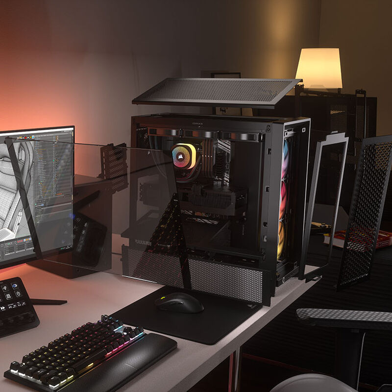 Corsair Frame 4000D RS ARGB kabinett midtårn E-ATX herdet glass - Corsair