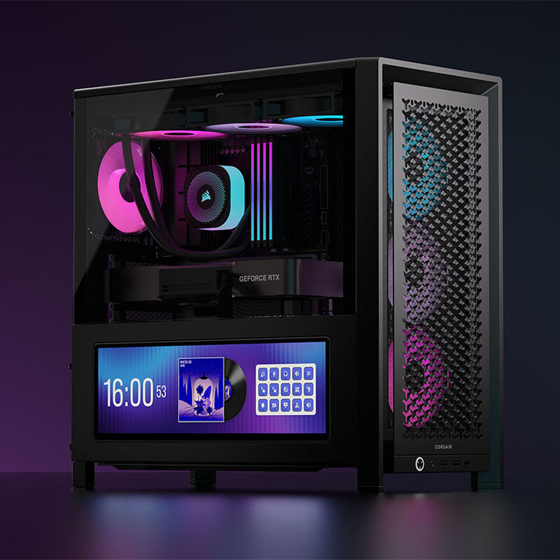 Corsair FRAME 4000D LCD RS kabinett midtårn ARGB herdet glass - Corsair