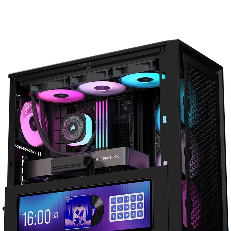 Corsair FRAME 4000D LCD RS kabinett midtårn ARGB herdet glass - Corsair