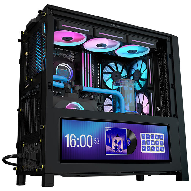 Corsair FRAME 4000D LCD RS kabinett midtårn ARGB herdet glass - Corsair