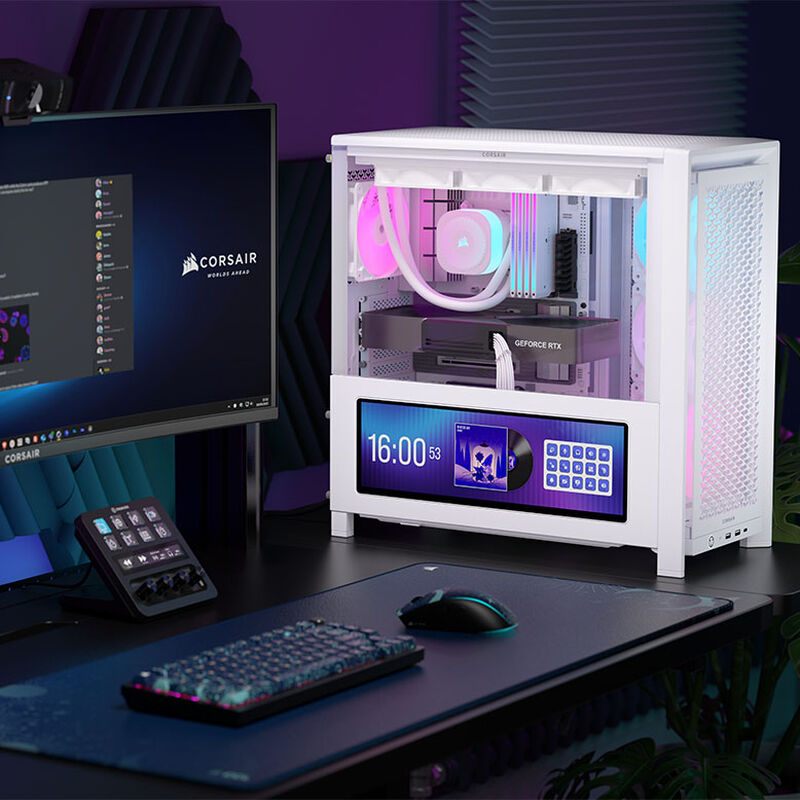 Corsair FRAME 4000D LCD RS kabinett midtårn ARGB herdet glass - Corsair